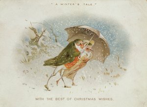 Um conto do inverno, cartão de Natal do Victorian